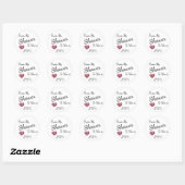From My Shower To Yours Bridal Shower Black/White Classic Round Sticker (Sheet)
