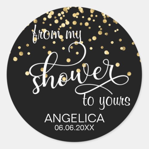 From My Shower To Yours Bridal Shower Favors Classic Round Sticker