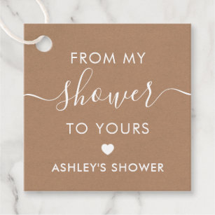 From My Shower To Yours, Bridal Shower, Kraft Favor Tags
