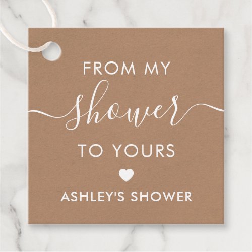 From My Shower To Yours Bridal Shower Kraft Favor Tags