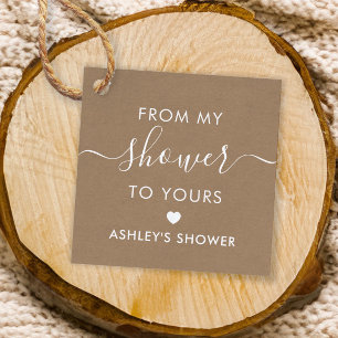 From My Shower To Yours, Bridal Shower, Kraft Favor Tags