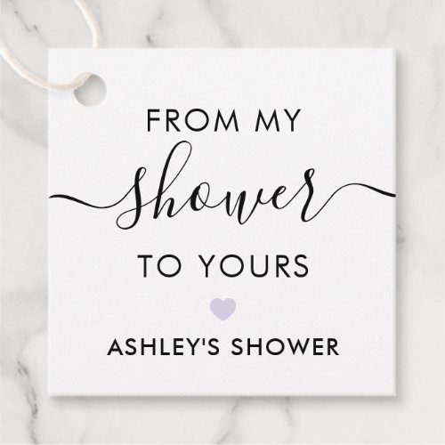 From My Shower To Yours Bridal Shower Lavender Favor Tags