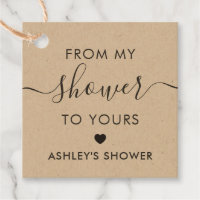 From My Shower To Yours, Bridal Shower Tag, Kraft Favor Tags