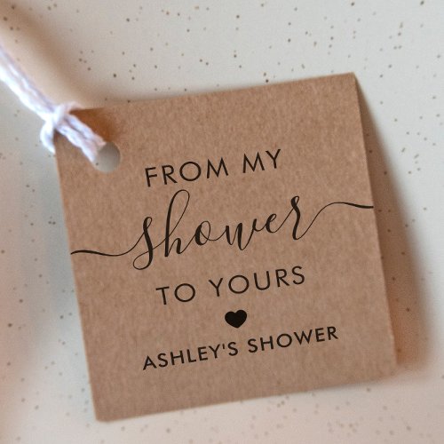 From My Shower To Yours Bridal Shower Tag Kraft Favor Tags