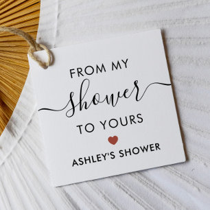 From My Shower To Yours, Bridal Shower Terracotta Favor Tags