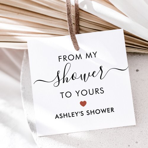 From My Shower To Yours Bridal Shower Terracotta Favor Tags