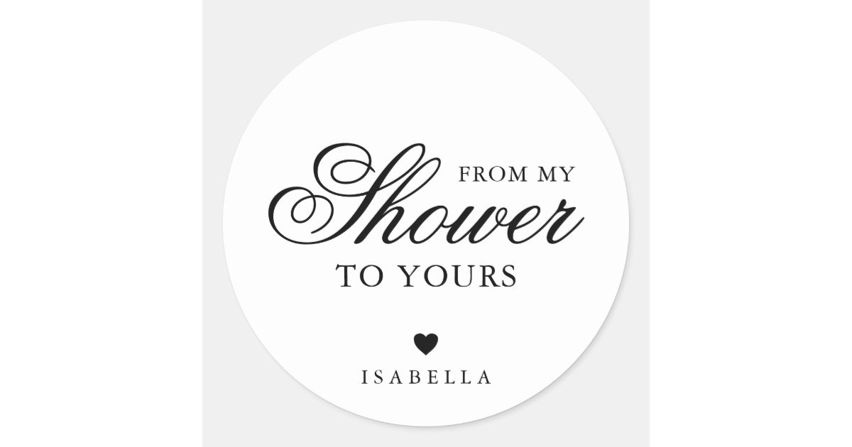 From My Shower To Yours Calligraphy Bridal Shower Classic ...