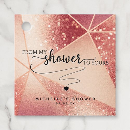 From my Shower to Yours Geometrical Rose Gold Favor Tags