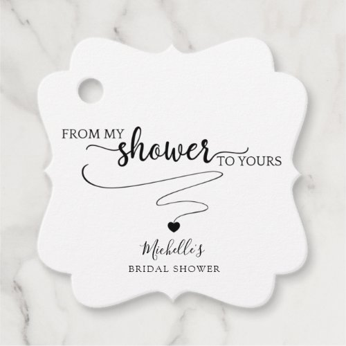 From my Shower to Yours Modern Black and White Favor Tags