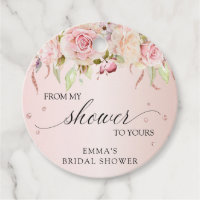 From my Shower to Yours, Pink and Rose Gold  Favor Tags