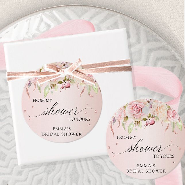 From my Shower to Yours, Pink and Rose Gold  Favor Tags (Creator Uploaded)