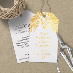 From My Shower To Yours Silver or Gold  Foil Gift Tags