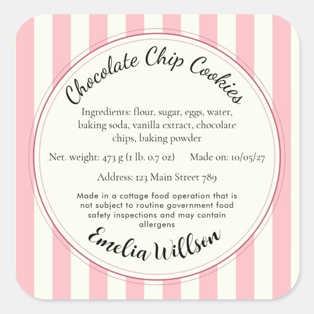 From my small kitchen Cottage Law Cookie Label (Front)