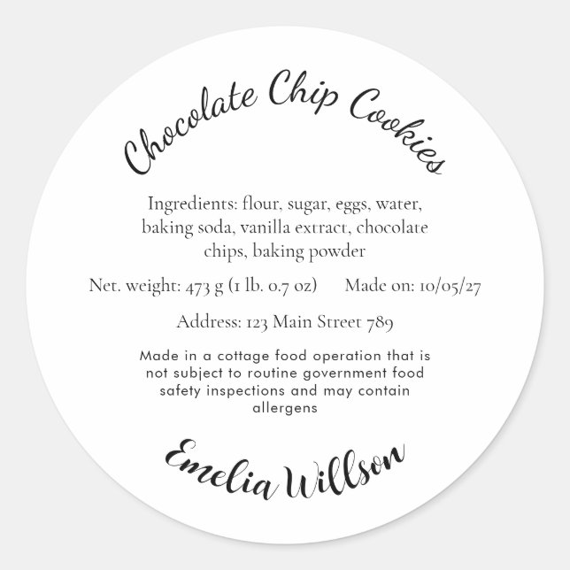 From my small kitchen Cottage Law Cookie Label (Front)