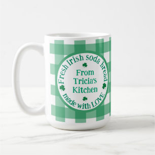 From NAME Kitchen with Love Irish Green Check Coffee Mug