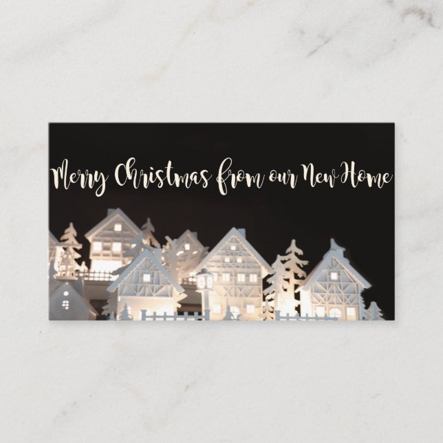 From New Home   Illuminated Christmas Houses Enclosure Card (Front)