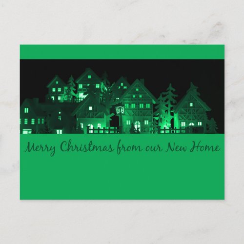 From New Home Illuminated Christmas Houses Postcard