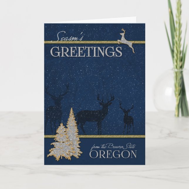 from Oregon The Beaver State Christmas Holiday Card (Front)