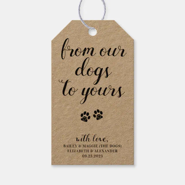 From Our Dogs Biscuit Bar Dog Treat Wedding Favor Gift Tags Zazzle