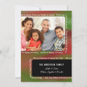 From Our Family To Yours Photo Christmas Greeting Holiday Card