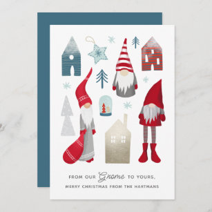 From Our Gnome to Yours   Cute Nordic Christmas   Holiday Card