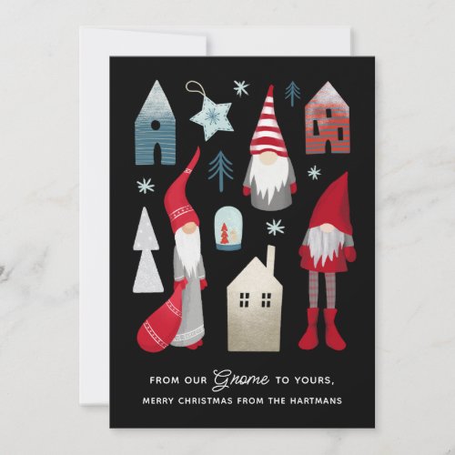 From Our Gnome to Yours  Cute Nordic Christmas  Holiday Card