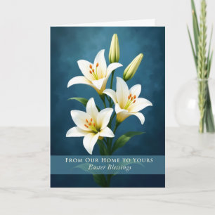 From Our Home Easter Blessings White Lilies Card