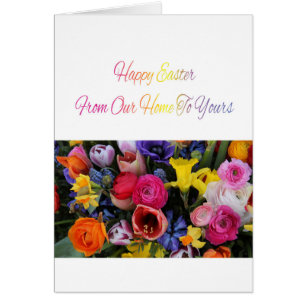 From our home Happy Easter Springflower bouquet Cards