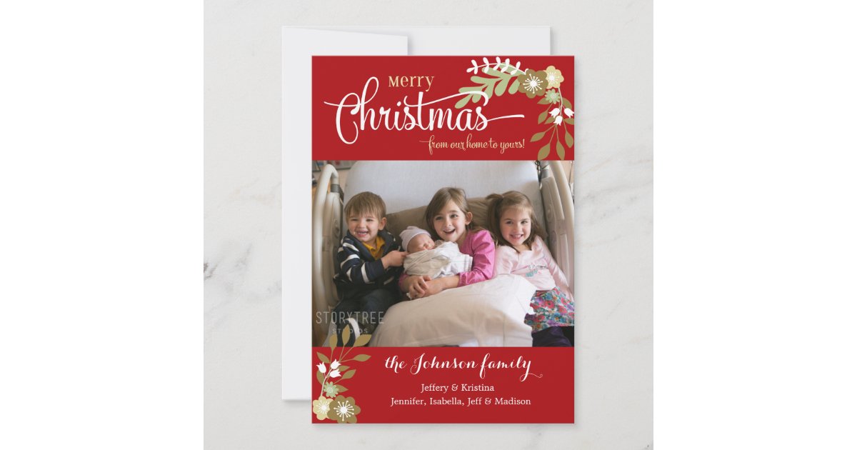 From Our Home-Merry Christmas custom photo Holiday Card | Zazzle
