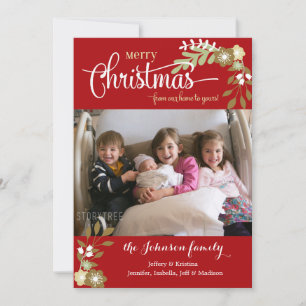 From Our Home-Merry Christmas custom photo Holiday Card