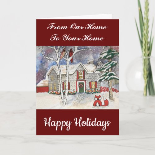 From Our Home To Your Home Country House Holiday Card