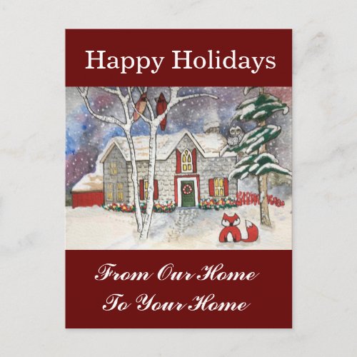 From Our Home To Your Home Holiday House Postcard