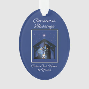 From Our Home to Yours Christmas Blessings Manger Ornament