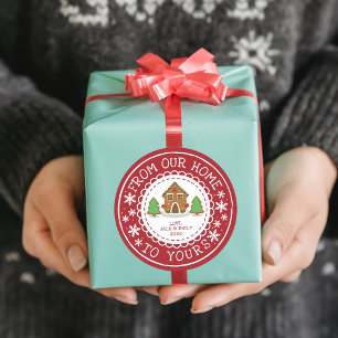 From Our Home To Yours   Festive Christmas Classic Round Sticker