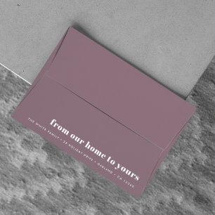 From our home to yours Modern Minimal Purple Envelope