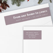 From Our Home To Yours | Modern Minimal Purple Wrap Around Label at Zazzle