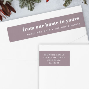 From our home to yours Modern Minimal Purple Wrap Around Label