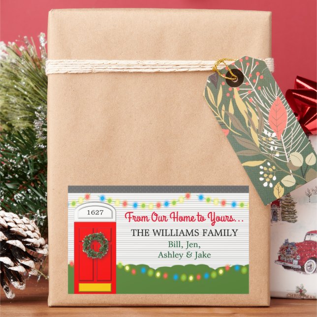 From Our Home To Yours Personalized Sticker (Holiday)