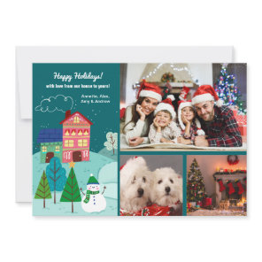 From Our House To Yours 3 Photo Holiday Card