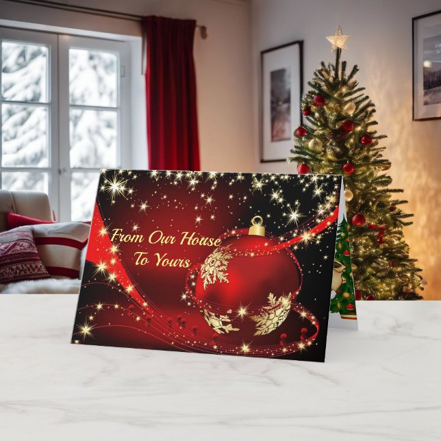 From Our House To Yours Merry Christmas Holiday Ca Card (Creator Uploaded)