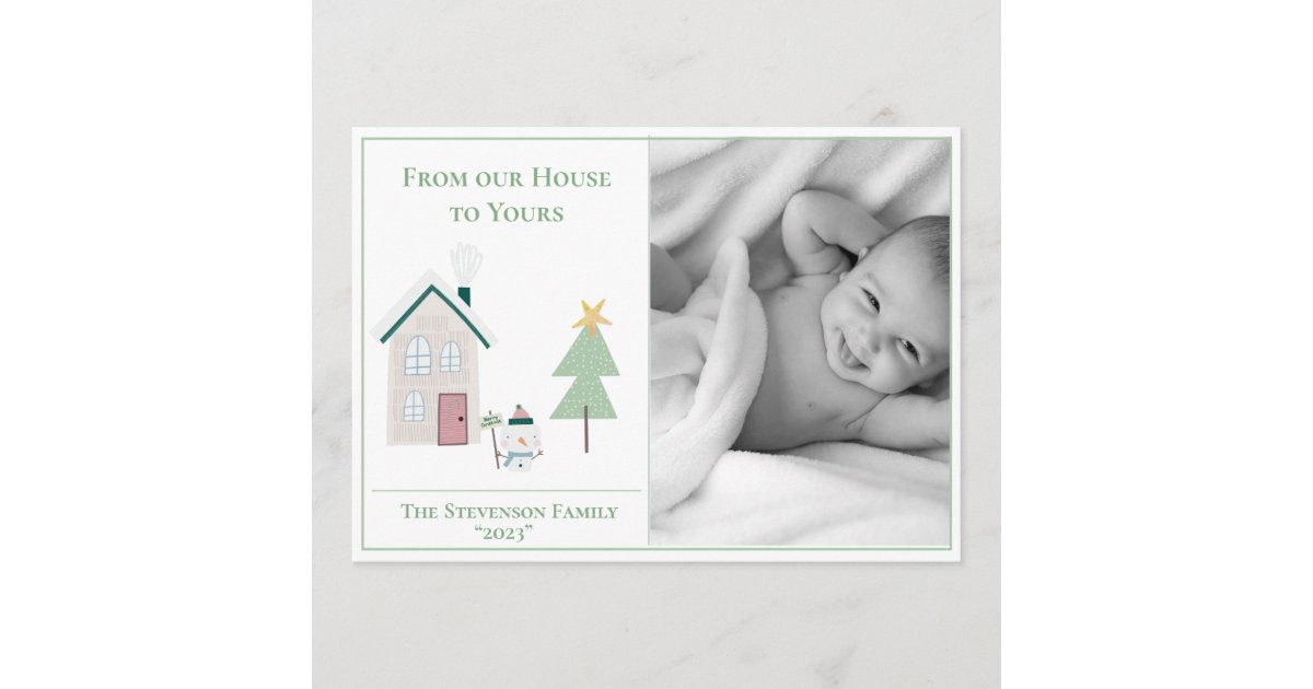 From Our House To Yours Photo Xmas Holiday Card | Zazzle
