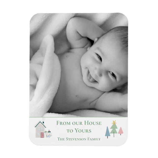 From Our House To Yours Photo Xmas Holiday Card Magnet | Zazzle