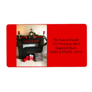 From our new address Christmas Fireplace Label