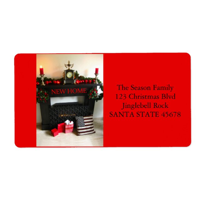 From our new address Christmas Fireplace Label (Front)