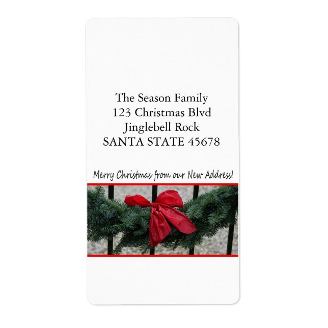 From our new address Christmas Wreath Label (Front)