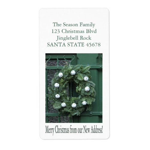 From our new address Christmas Wreath Label