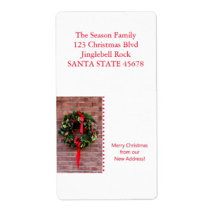 From our new address Christmas Wreath Label