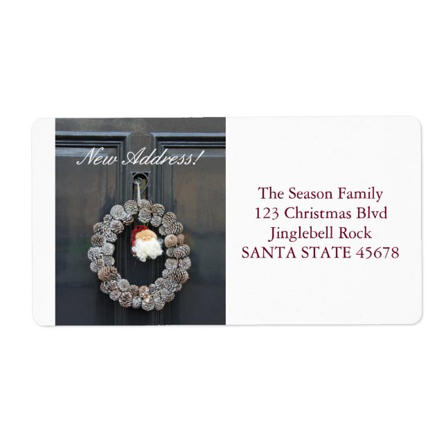 From our new address Christmas Wreath Label (Front)