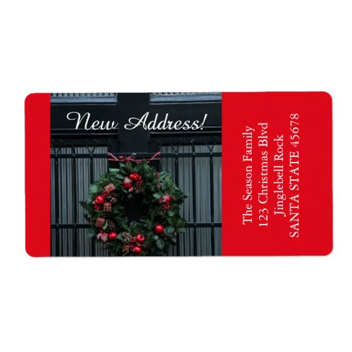 From our new address Christmas Wreath Label