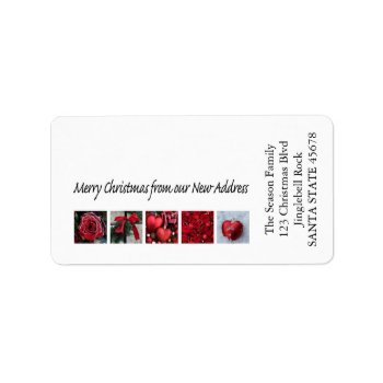 From Our New Address Winter Collage Label by PortoSabbiaNatale at Zazzle